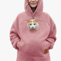 Polar Fleece Pet-In-One Hoodie Loose Fit Casual Sweatshirt
