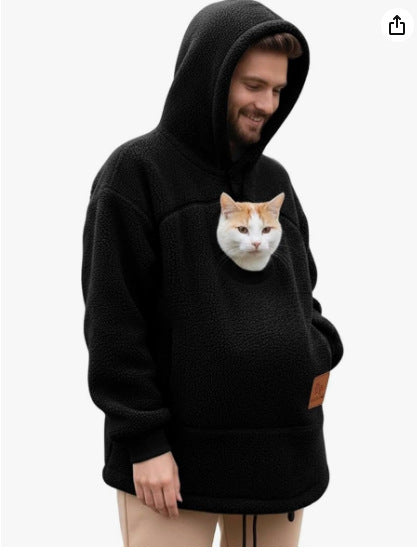 Polar Fleece Pet-In-One Hoodie Loose Fit Casual Sweatshirt